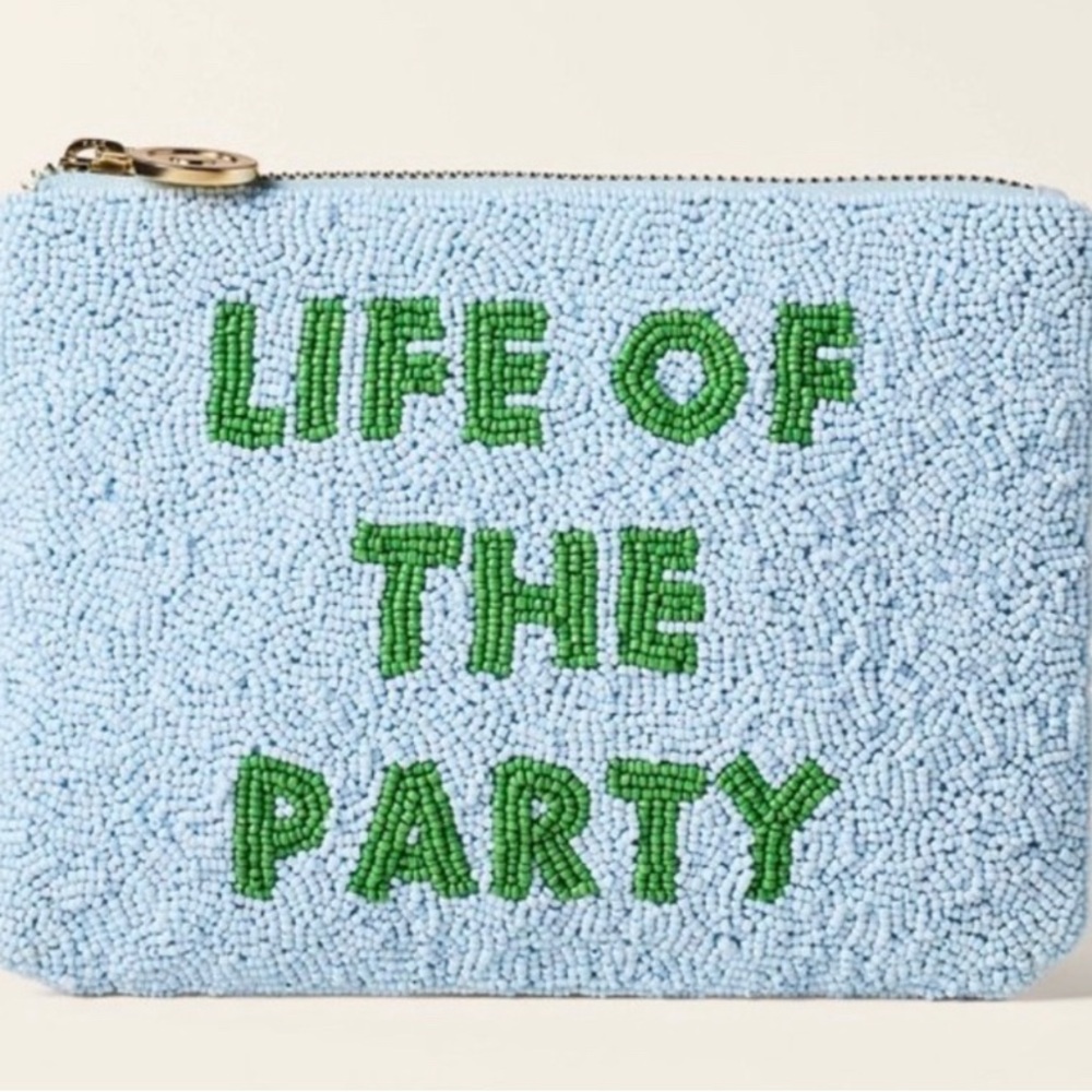 Kate Spade Blue and Green Beaded Clutch NEW - Picture 3 of 7